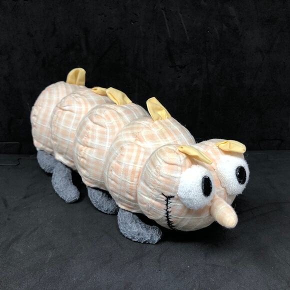 Bath & Body Works Simple Goodness Wiggle Worm Caterpillar 10" Plush Peach Plaid - Picture 1 of 9